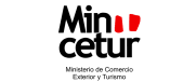 Logo de Mincetur con el nombre y una bandera peruana
